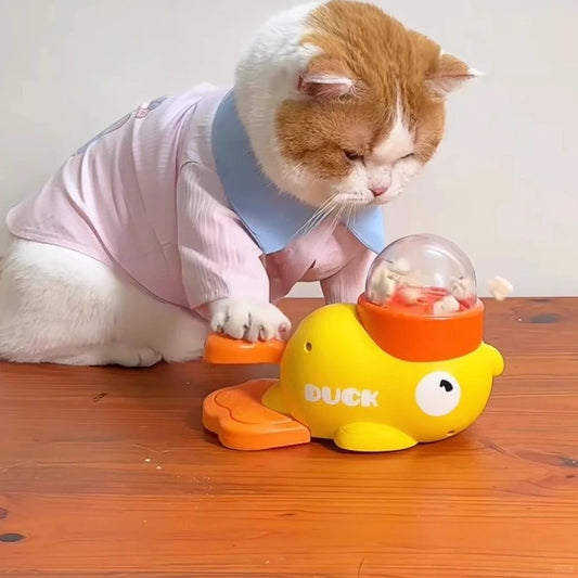 QuackySnack™ - Self-Service Rotating Duck Toy Feeder for Cats &amp; Dogs